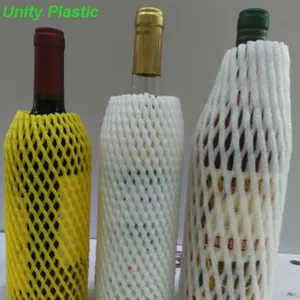 Red de malla de plástico para frutas, red de protección contra brotes de rosas, embalaje de botellas de vino, Red de espuma epe, venta al por mayor