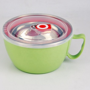 Snack Bowl Noodle Pot Soup Bowl Stainless Steel LeakProof Food Storage Container with Handle and Lid Bento Lunch Box <strong>Ramen</strong> - Product Image 6