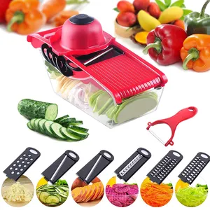 Heavy Duty 5 In 1 Groente Fruit Kaas Ui Chopper Multipurpose Groente Chopper Mandoline Spiralizer Slicer