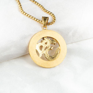 Oro Placcato In Acciaio Inossidabile Cz Micro Pavimenta Ohm Om Aum Simbolo Tondo Collana di Yoga Charms - Product Image 6