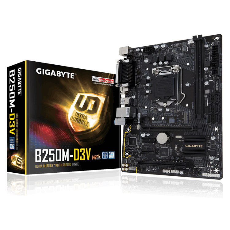 GIGABYTE Intel B250M-D3V 32 Гб DDR4 LGA1151 mикро ATX PCI Express 3,0 материнская плата