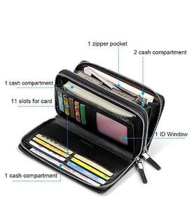 <span class=keywords><strong>POLO</strong></span> Herren Brieftasche Aus Echtem Leder Riemen Kupplung Tasche mit Doppel-reißverschluss - Product Image 2