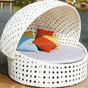 Sofá cama redondo de ratán para exteriores - Product Image 4