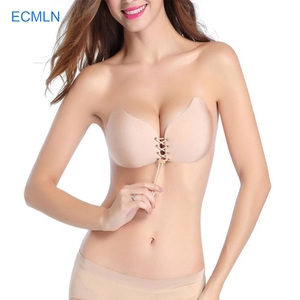 XXX sexy foto del sujetador auto-adhesivo sin tirantes de silicona push up BRA inserciones para el traje de baño - Product Image 4