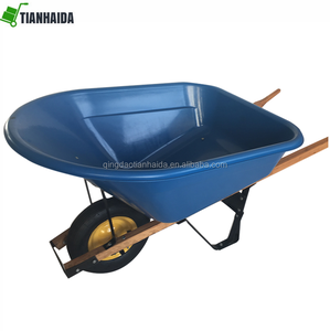 WH8802 140L Offre Spéciale grand australie plastique manche en bois brouette à double roue - Product Image 3