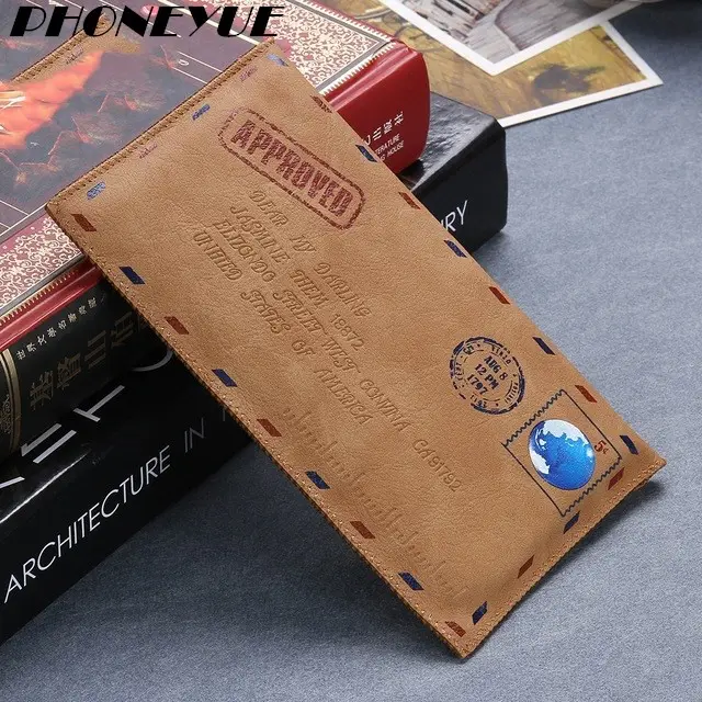 Universal Smart Phone Envelope Letter Wallet Style Flip Leather Pouch Case For iPhone 5/6/6 Plus/7/7 Plus For iPad