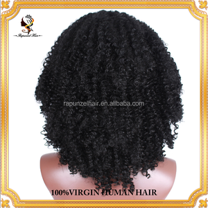 Perruques synthétiques à dentelle frontale Rapunzel, nœuds blanchis, boucles crépues, couleur noire, densité 250% - Product Image 3