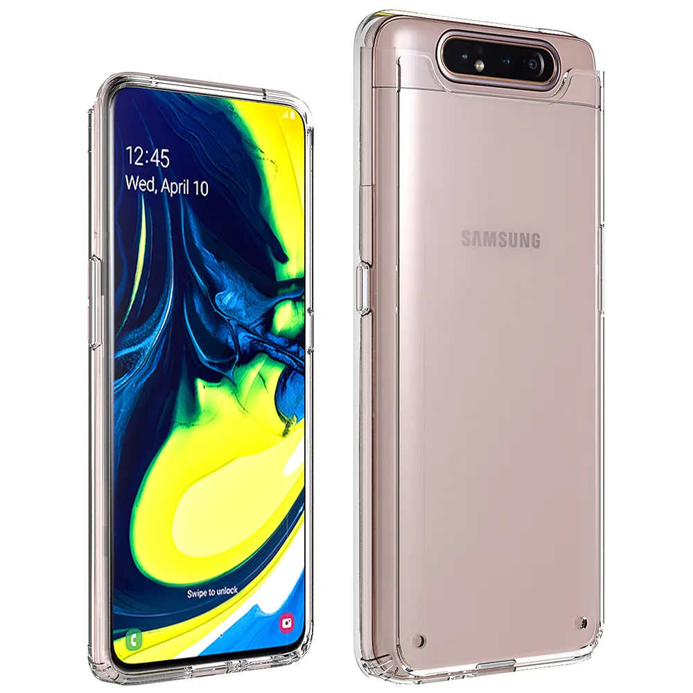 Temizle koruyucu ağır vaka ile yumuşak TPU tampon ince telefonu Samsung kılıfı Galaxy A80