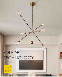 American Retro Industrial <span class=keywords><strong>Style</strong></span> Line Chandelier pour magasins Vêtements Magasin Luminaires Noir Or - Product Image 4