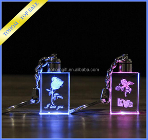 Ưa Thích Thắp Sáng Quà Tặng Tùy Chỉnh Led 3d Pha Lê Khuyến Mại Keychain - Product Image 6