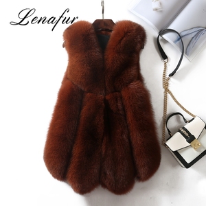 Muchachas al por mayor <span class=keywords><strong>Chaleco</strong></span> de piel de Fox Real - Product Image 3
