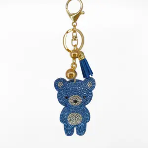 Yongze พวงกุญแจหมีพลอยเทียม,ของขวัญน่ารักสำหรับเด็กพวงกุญแจเพชรราคาถูก
