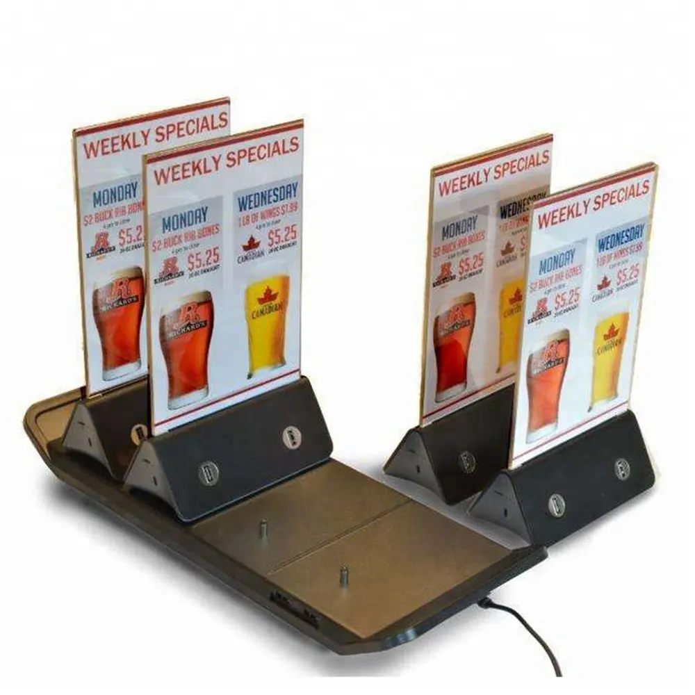 High quality Menu stand Charging dock Table Tent Charger Restaurant Menu Power Bank