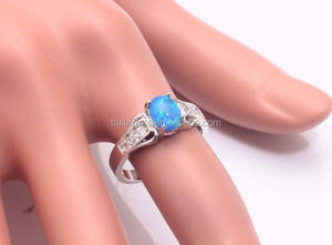 personalice 925 plata esterlina del ópalo de fuego del día de madres de los anillos, <span class=keywords><strong>Promise</strong></span> Ring For Her - Product Image 2