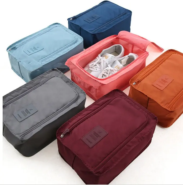 Wholesale waterproof storage travel sport organizer shoe set bag polyester zipper shoe bag
