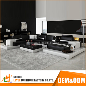 Vente chaude de luxe 6 places canapé ensemble en cuir véritable moderne nouveau design canapé d'angle avec de stockage - Product Image 3