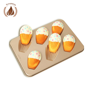 Hornear oro Shell 6 Copa pan <span class=keywords><strong>Madeleine</strong></span> hornear bandeja antiadherente bandeja de hornear para <span class=keywords><strong>la</strong></span> torta que adorna fuentes - Product Image 1