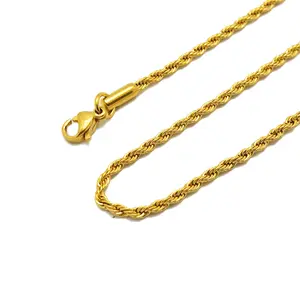 Olivia neue schwere verdrehte kette halskette gold 4mm hiphop männer seil kette link halskette neue gold kette 24k twisted