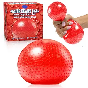 带凝胶珠的柔软压力球-超大尺寸-儿童和成人抗压力多动症焦虑缓解感觉玩具