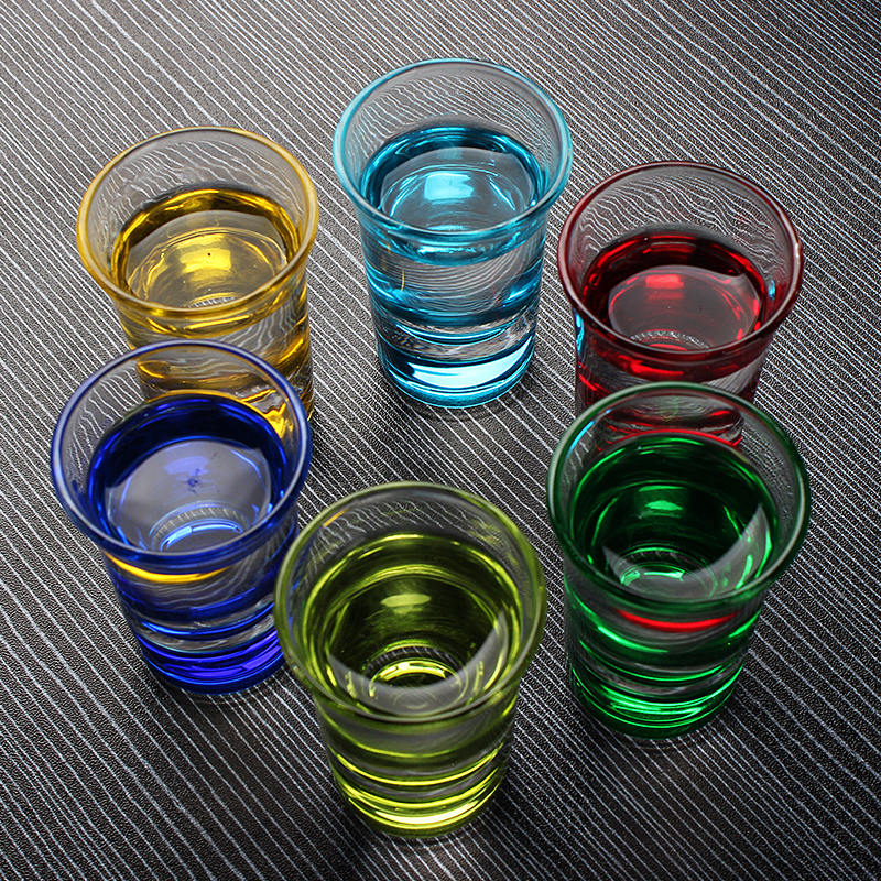 Colorful  thick bottom Strong Vodka shot glass