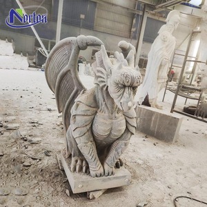 Jardin extérieur décoratif <span class=keywords><strong>pierre</strong></span> marbre <span class=keywords><strong>gargouille</strong></span> Halloween Statues Sculpture avec aile - Product Image 2