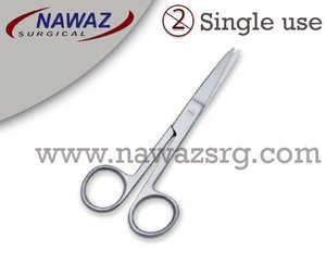 Ciseaux chirurgicaux droits et tranchants de 13 cm en acier inoxydable à usage unique pour pansements, coupes de sutures et procédures générales - Product Image 2