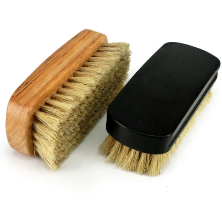 Wholesale Custom Wooden Handle Cleaning Brush 100% Soft Horsehair Shoe Brush
