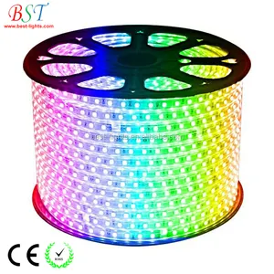 في الهواء الطلق إضاءة ليد حبل للماء 120v قاد قطاع rgb 60LEDs/متر 110V/220V IP67 5050 عالية الجهد مصباح ليد المشارب