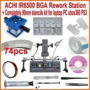 Estación de retrabajo BGA infrarroja oscura ACHI IR6500 +, consolas de videojuegos de 90mm, plantillas bga 21 en 1, kit de reballing bga, novedad