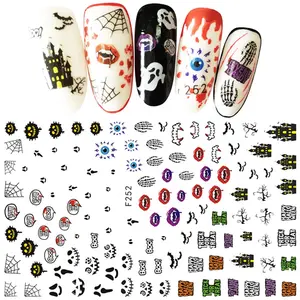 Misscheering New Skull Pumpkkin Halloween Nail Art Stickers Decorations 3d Adhesive Salon Beauty Nail Stickers