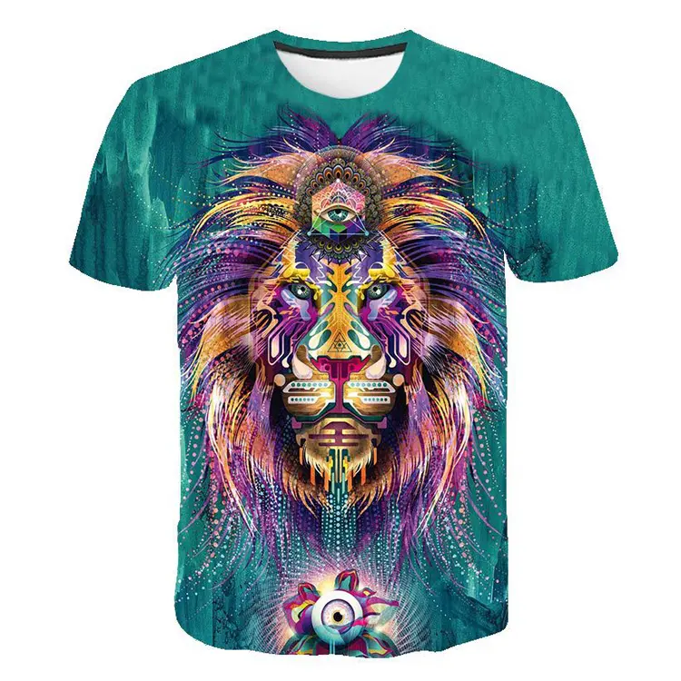 Hot sale Hip Hop T Shirt High Quality 3D Digital Printing Animal T-shirt And Custom T-shirt