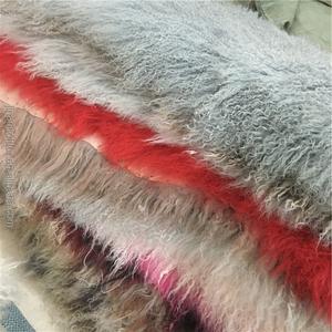 Piel de Cordero Mongol de Lana Larga Natural al por Mayor en Varios Colores Rosa Pálido - Product Image 6