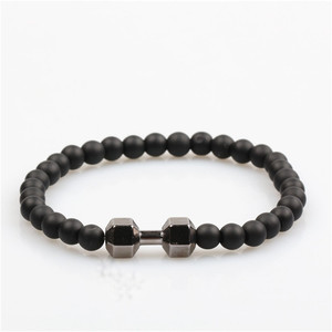 2017 Personnalisé de haute qualité haltère bracelet agate bracelet en pierre hommes - Product Image 4