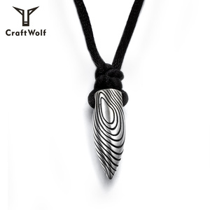Craft Wolf Chain <strong>Black</strong> Steel Bullet Personalised <strong>Necklace</strong> for Cool Young <strong>Mens</strong> Women - Product Image 1