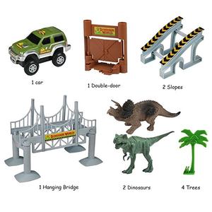 Pista da Corsa per Dinosauri Mondo dei Dinosauri Ponte Crea una Strada Set Giocattolo 142 Pezzi con Auto e Pista Flessibile - Product Image 2