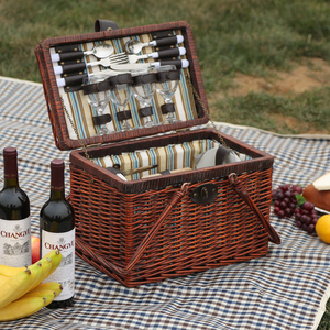 Rectángulo <span class=keywords><strong>Playa</strong></span> de Picnic Cesta de Pascua Mini Cesta De <span class=keywords><strong>Mimbre</strong></span> Plano - Product Image 4
