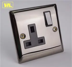 Switches And Sockets WK 13amp Single Switched Power Socket- Black