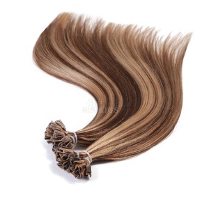 Extensions de cheveux humains de qualité supérieure, fabriquées directement en usine, kératine, pointes en <span class=keywords><strong>U</strong></span>, ombrées, Remy, cuticules alignées, cheveux vierges russes, micro-pointes - Product Image 4