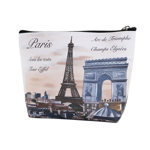 DEQI PU Leather <strong>Paris</strong> Tour Eiffel Tower Souvenir Gifts Women Lady Cosmetic Makeup Toiletry Bag <strong>Pouch</strong> Holder Organizer - Product Image 3