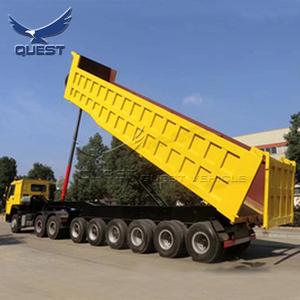 <span class=keywords><strong>QUEST</strong></span> 80-100tons รถดั๊มหินด้านหลัง6เพลาด้านหน้ายกรถกึ่งพ่วงสำหรับขาย - Product Image 4