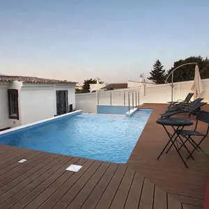 Plancher de piscine en bois wpc imperméable, pont d'extérieur, Anti-UV, pour la piscine