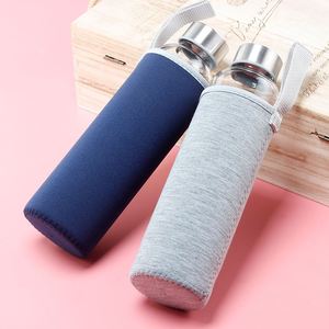 กระบอกน้ำแบบมีปลอกไนลอนใส่น้ำ,แก้วบอโรซิลิเกตทรงสูงปราศจากสาร Bpa - Product Image 5