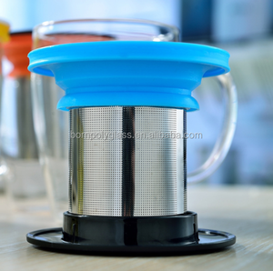 Tazza Termica Grande con Filtro per Tè in Vetro Riscaldabile con Coperchio Lavabile in Lavastoviglie - Product Image 4