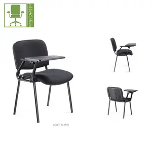 Design Desk Chair Desk Meeting Chair Conference Room Chair With Tablet Arm Training Chairs With Black Fabric