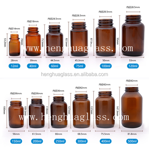 Cápsula de cristal ámbar personalizada para uso en farmacia, botella de cristal de alta calidad para pastillas, para uso en farmacia - Product Image 3