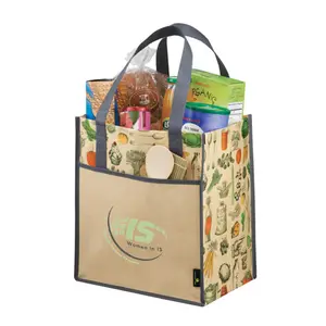 Heavy Duty Shopping Bags Heavy Duty Reusable Recycle Grocery Custom Printed Super Strong Reinforced Handle Thick Plastic Bottom Non-woven Shopping Bag