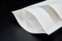 Sachet Doypack en papier kraft blanc mat avec fermeture éclair pour l'emballage alimentaire, les noix et les snacks