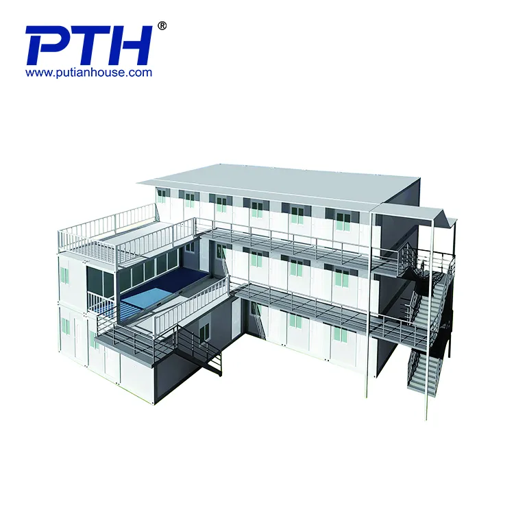 Prefabricated modular Home construction worker accommodation site 20ft container house