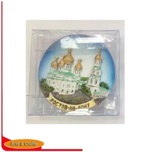 Placa de igreja russa de poliresina para artesanato de lembrança