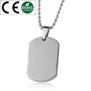 <span class=keywords><strong>Pendentif</strong></span> en acier inoxydable pour hommes, argent gravé et personnalisé, 50 pièces - Product Image 6